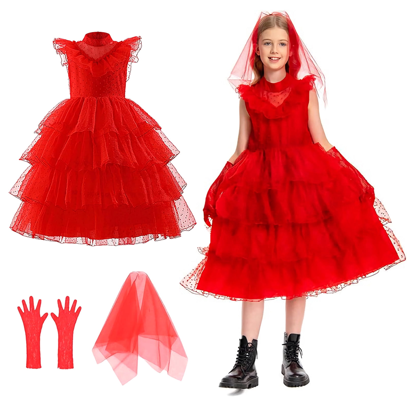 open lace back dress Amazon.com: COSTHAT Women Girls Lydia Deetz Costume Halloween Beetle Bride  Red Wedding Dress Outfits : Clothing, Shoes & Jewelry main image 0