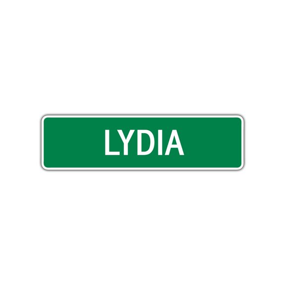Lydia Girls Children Name Letter Printed Wall Plaque Decoration Label Indoor Outdoor Unique Novelty Aluminum Metal Sign 4"x13.5"