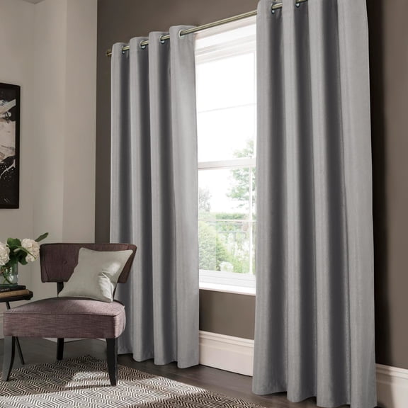 Lydia Matte Embossed Blackout Grommet Panel 84" Charcoal