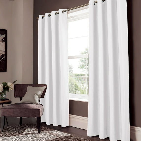 Lydia Matte Embossed Blackout Grommet Panel 95" White