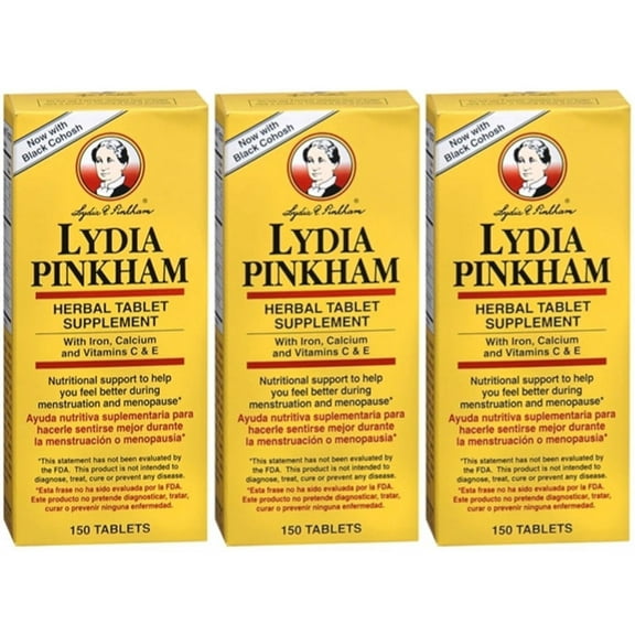 Lydia Pinkham Herbal Supplement Tablets - 150 Ea, 3 Pack