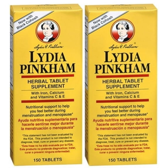 Lydia Pinkham Herbal Tablet Supplement, 150 Tablets (Pack of 2)
