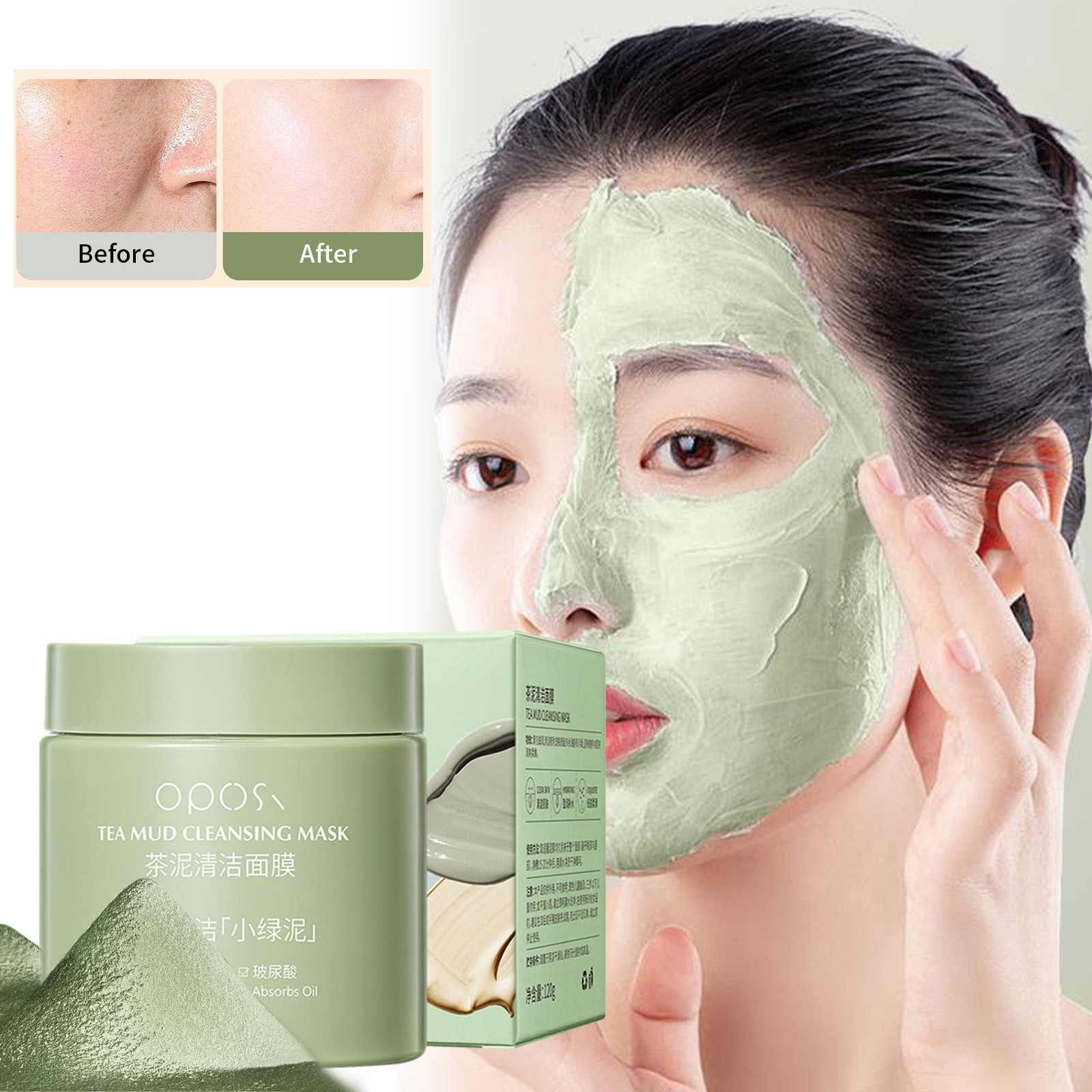 Lydiaunistar Green Tea Mud Mask Moisturizing Hydrating Cleansing Pore