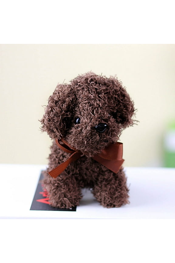 Kids Small Plush Toys 12 Cm Simulation Dog Poodle Toys Suffed Doll Key Chain Ring Pendant Toys for Christmas Gift