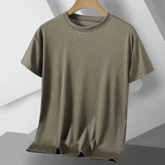 Lydiaunistar Men Summer Shirts Short Sleeve Casual T-Shirt Soft Polyester Round Neck Blouse Comfort Fit for Multiple Occasions Green 2XL