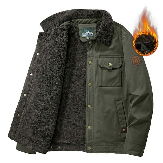 Lydiaunistar Plus Size Clearance Casual Fashion Lapel Casual and Fleece Jacket Short Tooling Long Sleeve Hooded Casual Outwear & Jackets Army Green XXL