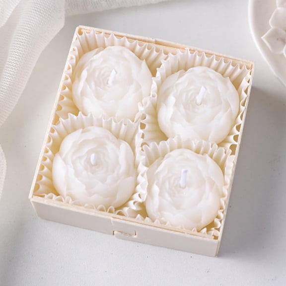 Lydiaunistar Scented Candle Gift Set 4 PCS, Peony Rose Aromatherapy Candles in Tin, Home Decor Wedding Favors Anniversary Gift