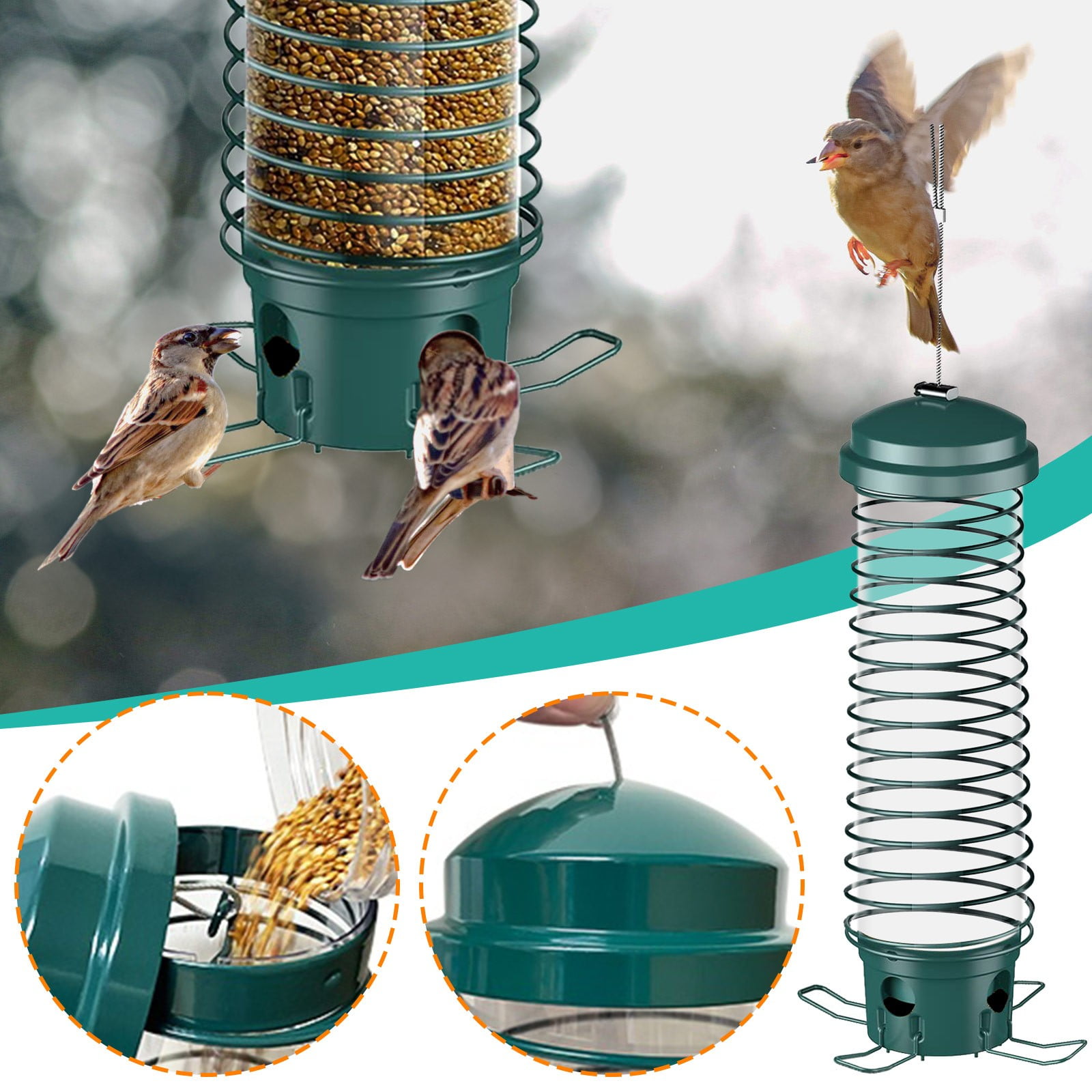 Lydiaunistar Squirrel Proof Rotating Wild Bird Feeder with Weight