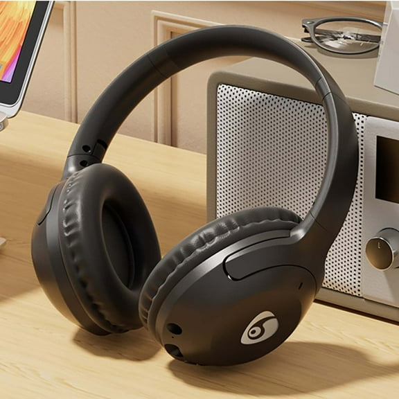 Lydiaunistar Subwoofer Waterproof Bluetooth 5.3 Foldable Over-Ear Headphones with Noise Cancelling, Built-in Mic, Wireless Call, 12H Battery, Soft Earmuffs, Stereo Sound Folding Headset