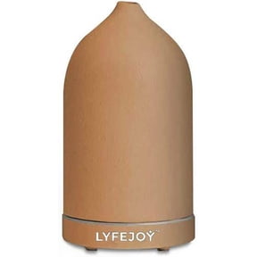 Lyfejoy Ceramic Essential Oil Diffuser, Aromatherapy Diffuser for Relaxing with 7-Color LED, Auto Shut Off Feature with 90ml Capacity.