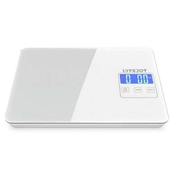 Lyfejoy Kitchen Scale in Elegant White Tempered Glass 15kg