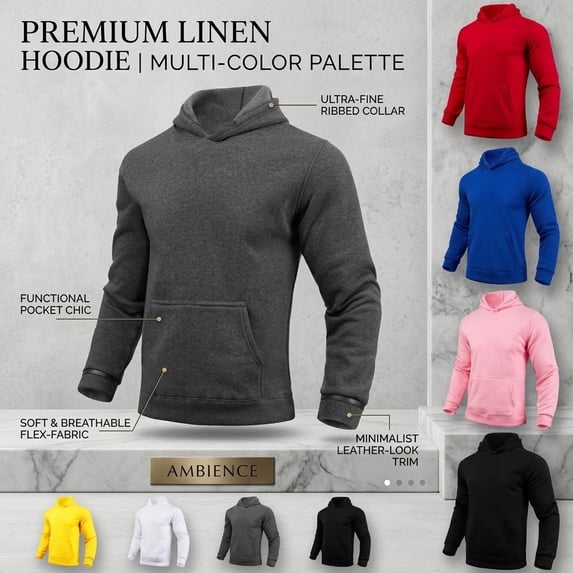 Lyfzbd Mens Hooded Sweatshirt Casual Long Sleeve Hoodies Drawstring Workout Pullover with Pockets Red XL