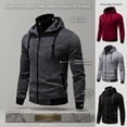 thumbnail image 1 of Lyfzbd Mens Hooded Sweatshirt Zipper Long Sleeve Hoodies Drawstring Workout Pullover with Pockets Red XXL, 1 of 9