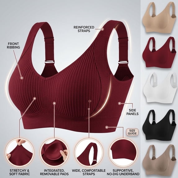 Lyfzbd Plus Size Women Sports Bra Wireless Adjustable Straps Workout Bralette Rhinestonee Everyday Bras M