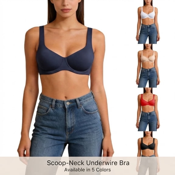 Lyfzbd T-Shirt Bras for Women Seamless Underwire Full Coverage Bralette Soft Support Back Smoothing Everyday Bralette Underwear