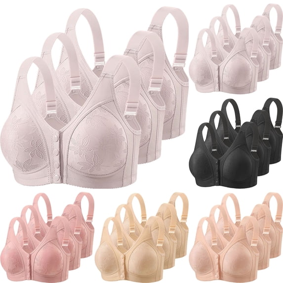 Lyfzbd Women's Front Closure Bra Seamless Wireless Full Coverage ...