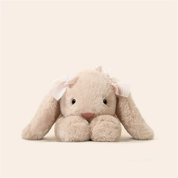 Lying Bunny Stuffed Animal, 13.7 Inch Soft Stuffed Easter Rabbit Plush Toy, Adorable Plushie Pillow, Birthday Christmas Easter Gifts for Kids, Girls and Boys, Comfortable Hugging Cushion