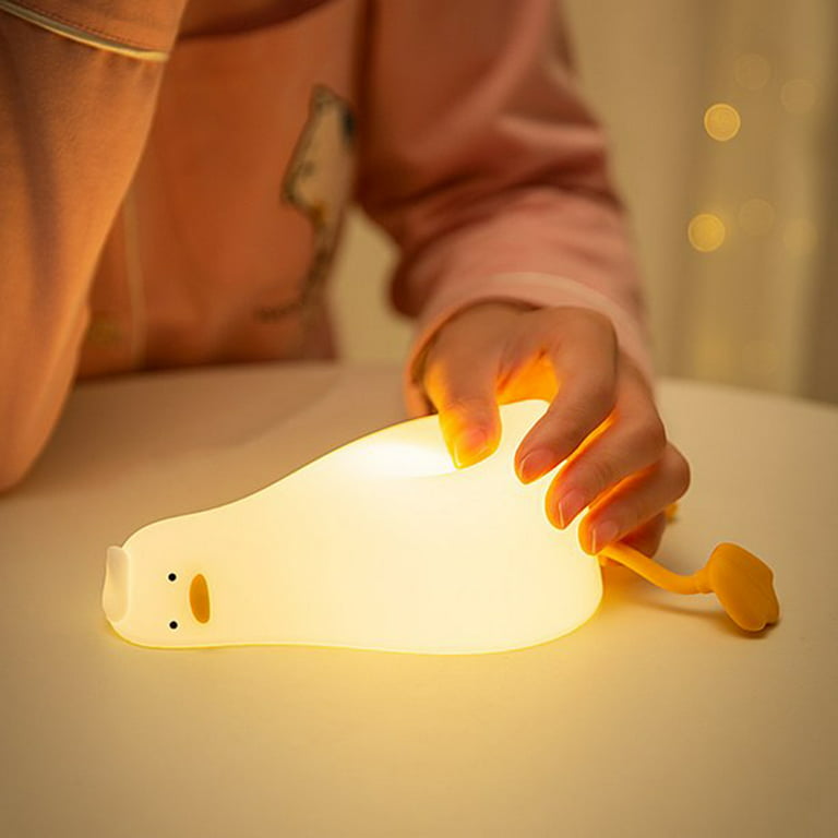 Lying Duck Night Light, Touch Sensor Led Lamp Night Lgiht Home Creative Usb  Children Toddler Clap Lights 