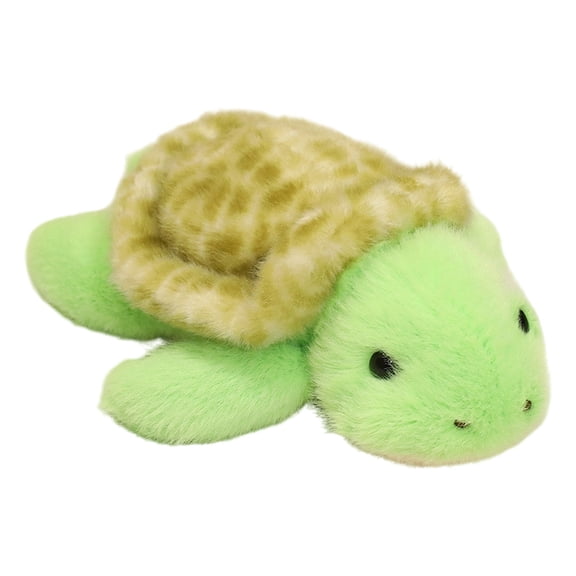 Lying Fluffy Turtle Stuffed Plush Ornament With Textured Spotted Shell Hidden Strong Built-In Decor For Car Side Panels Refrigerator Metal Lockers(Green-16cm)