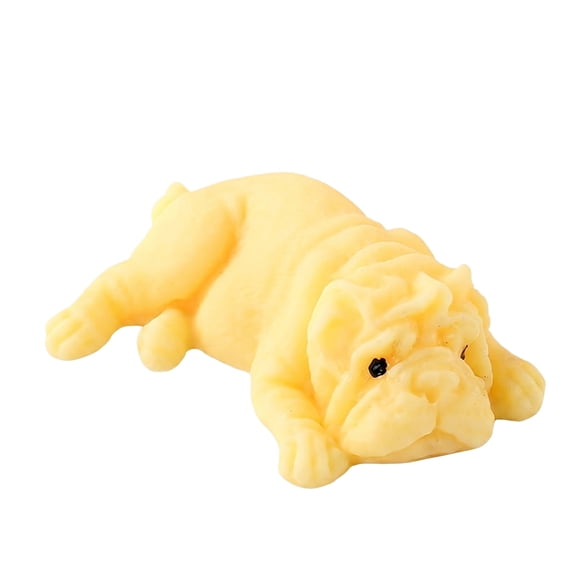 Lying Puppy Dog Squeezetoy, Soft Rubber Slow Rising Stress Reliever, Cute Wrinkly Face Dog Fidget for Adults, Adorable Decompression Squishy