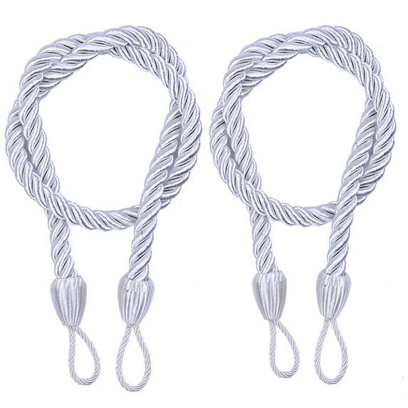 Lyinloo 2 Pack Curtain Tiebacks - Curtain Rope Tieback, Retro Handmade Curtain Ropes Holdbacks, Rural Decorative Knot Ball Cord Drapery Holdbacks