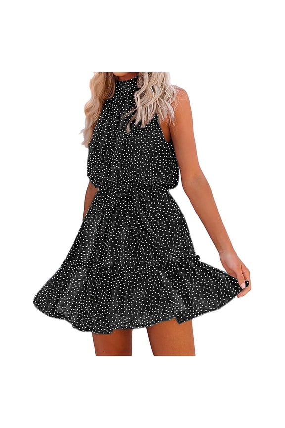 Fashion Women Floral Printed Halter Strapless Ruffle Bandage Casual Dress Black XXL