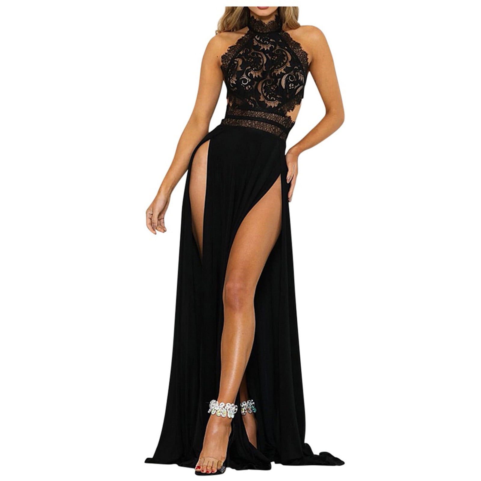princess polly baby blue dress One Shoulder Asymmetric Backless Maxi Dress Black main image 1