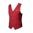 thumbnail image 1 of Lyinloo Men's Autumn Winter Formal Bussiness Tuxedo Suit Waistcoat Vest Jacket Top CoatRed XXXL, 1 of 4