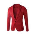 thumbnail image 1 of Lyinloo Men's Single Button Solid Color Casual Business Suit Top Red XXXL, 1 of 5