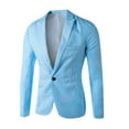 thumbnail image 1 of Lyinloo Men's Single Button Solid Color Casual Business Suit TopSky Blue XL, 1 of 4