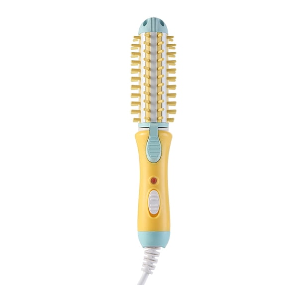 Lyinloo Mini Curling Iron for Short & Medium Hair, Ceramic Hot Curler Brush 1 Inch Compact Size Mini Heated Round Brush for Travel 2-in-1 Hair Straightener & Wave Curling Wand