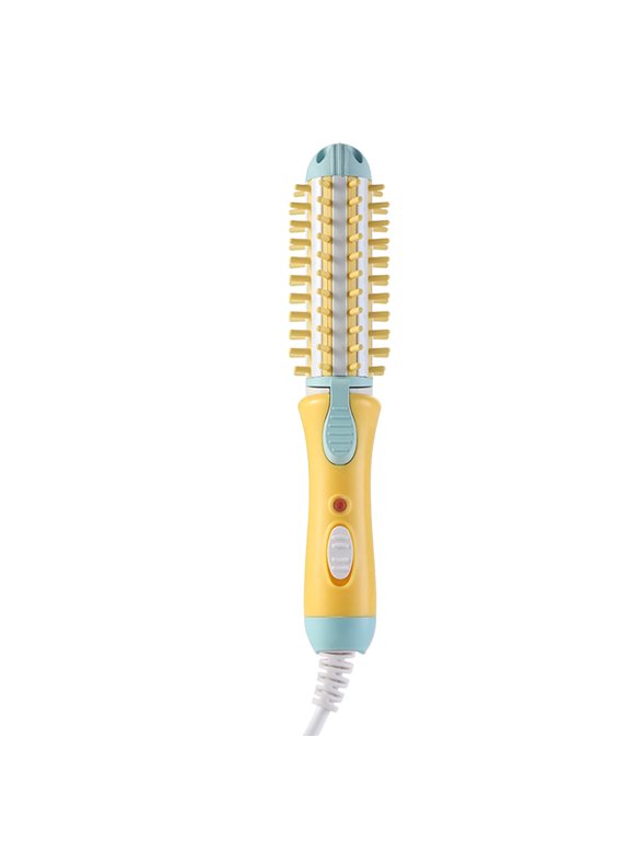 Mini Curling Iron for Short & Medium Hair, Ceramic Hot Curler Brush 1 Inch Compact Size Mini Heated Round Brush for Travel 2-in-1 Hair Straightener & Wave Curling Wand