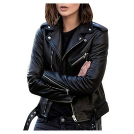 ROUND SHORT FAKE LEATHER JACKET ブラック ROUND SHORT SYNTHETIC LEATHER JACKET（その他アウター