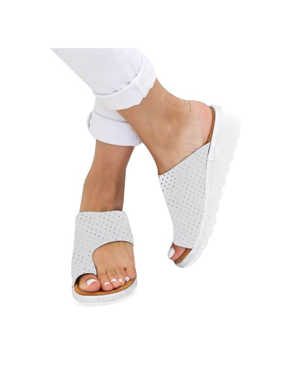 Women Dressy Comfy Platform Casual Shoes Summer Beach Travel Slipper Flip Flops Silver 42