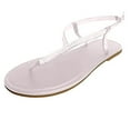thumbnail image 1 of Lyinloo Women Summer Clip-Toe Shoes Rhinestone Comfy Sandals Flats Casual Beach Sandals Silver 39, 1 of 4