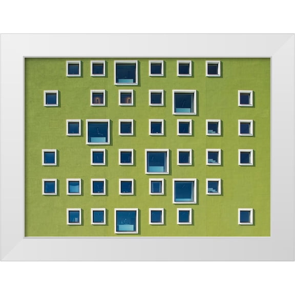 Lykke, Jan 32x24 White Modern Wood Framed Museum Art Print Titled - 39 Windows