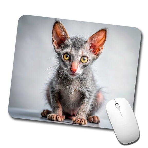 Lykoi Wolf Cat Kitten Photo Mouse Pad Low Profile Gaming Mat