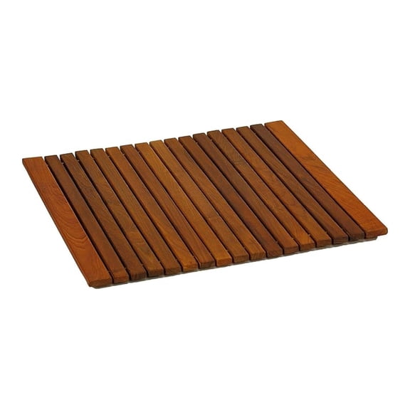 Lykos String Spa Shower Mat in Solid Teak Wood Oiled Finish, Large