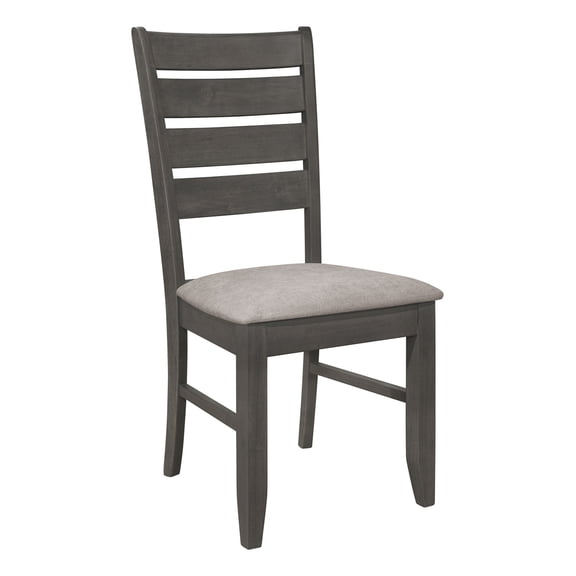 Benjara Lyla 19 Inch Side Chair, Set of 2, Ladderback Style, Rustic Gray Wood