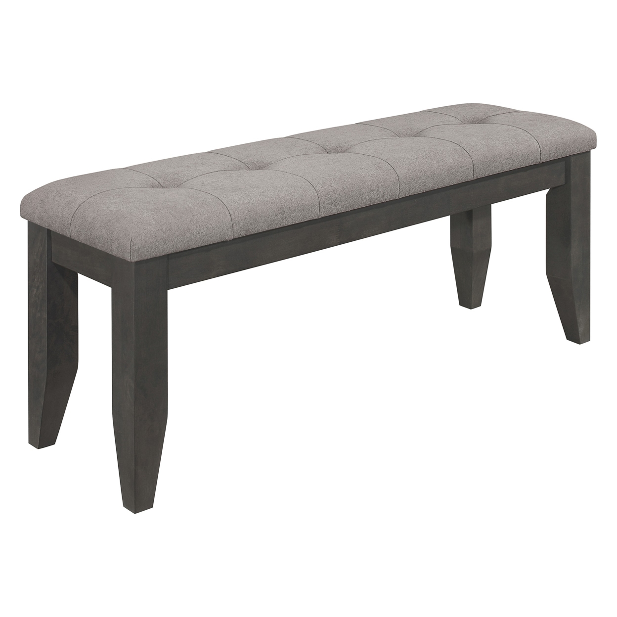 Lyla 47 Inch Dining Bench Sleek Cushioned Seat Rustic Gray Wood Frame ...