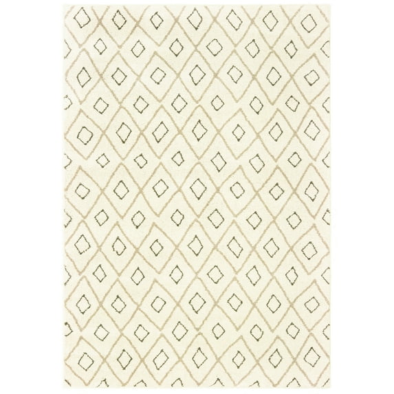 Lyla Contemporary Geometric Area Rug, Ivory/ Sand 1, 5' x 8'