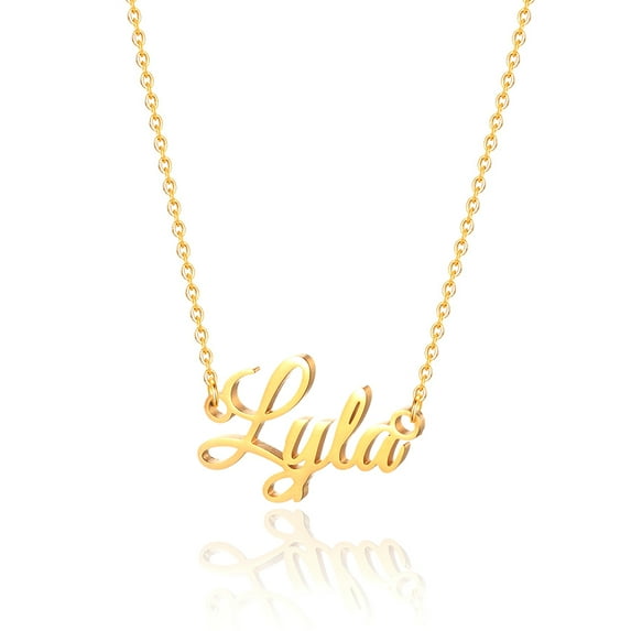 Lyla Name Necklace Personalized, Gold Plated Custom Name Necklace Charm Jewelry Gift for Women