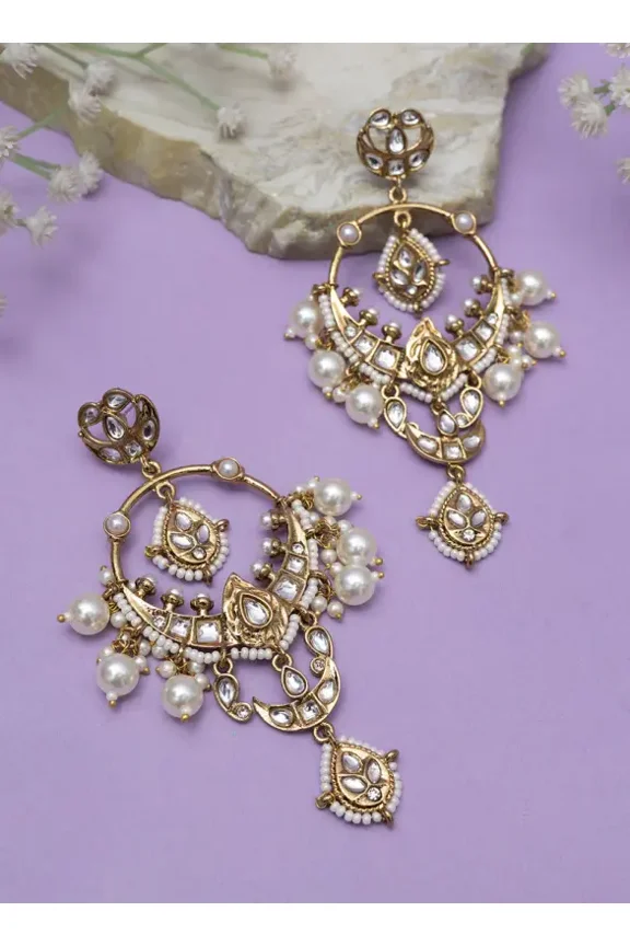 Ivory Chandbaali Dangle Earrings
