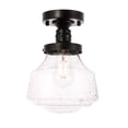 thumbnail image 1 of Lyle 1 light Black and Clear seeded glass Flush mount, 1 of 5