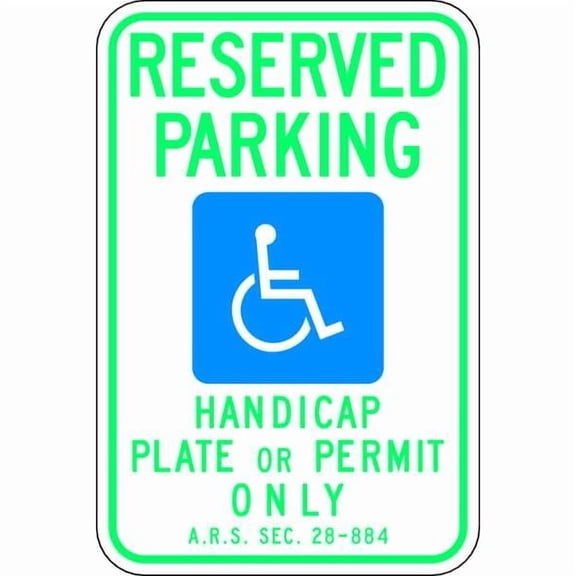 Lyle ADA Handicapped Parking Sign,18" x 12, HC-AZ01-12HA HC-AZ01-12HA