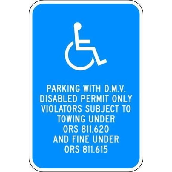 Lyle ADA Handicapped Parking Sign,18" x 12, HC-OR01-12HA HC-OR01-12HA