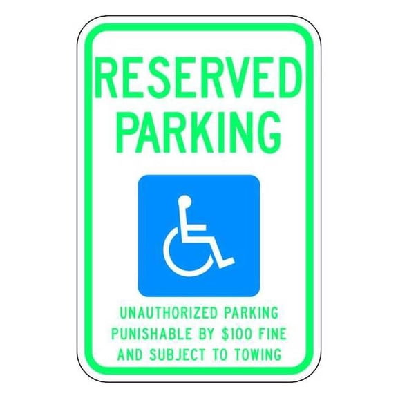 Lyle ADA Handicapped Parking Sign,18" x 12, HC-TN01-12HA HC-TN01-12HA