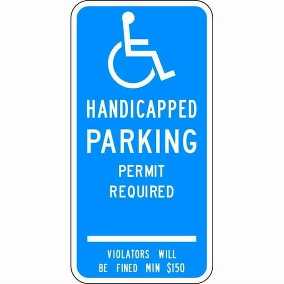 Lyle ADA Handicapped Parking Sign,24" x 12, HC-CT01S-12HA HC-CT01S-12HA