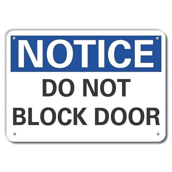 Lyle Alum Door Instrction Notice Sign,10x14in LCU5-0099-NA_14X10
