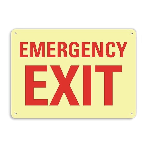Lyle Aluminum Emergency Exit Sign,7x10in U7-1074-GA_10x7